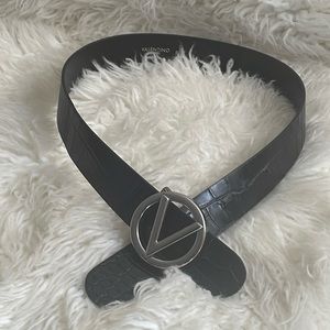 Valentino Crocodile V Logo Belt